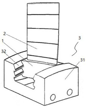 Machining process of rhombic-surface tooth-shaped blade root shroud-free moving blade for steam turbine