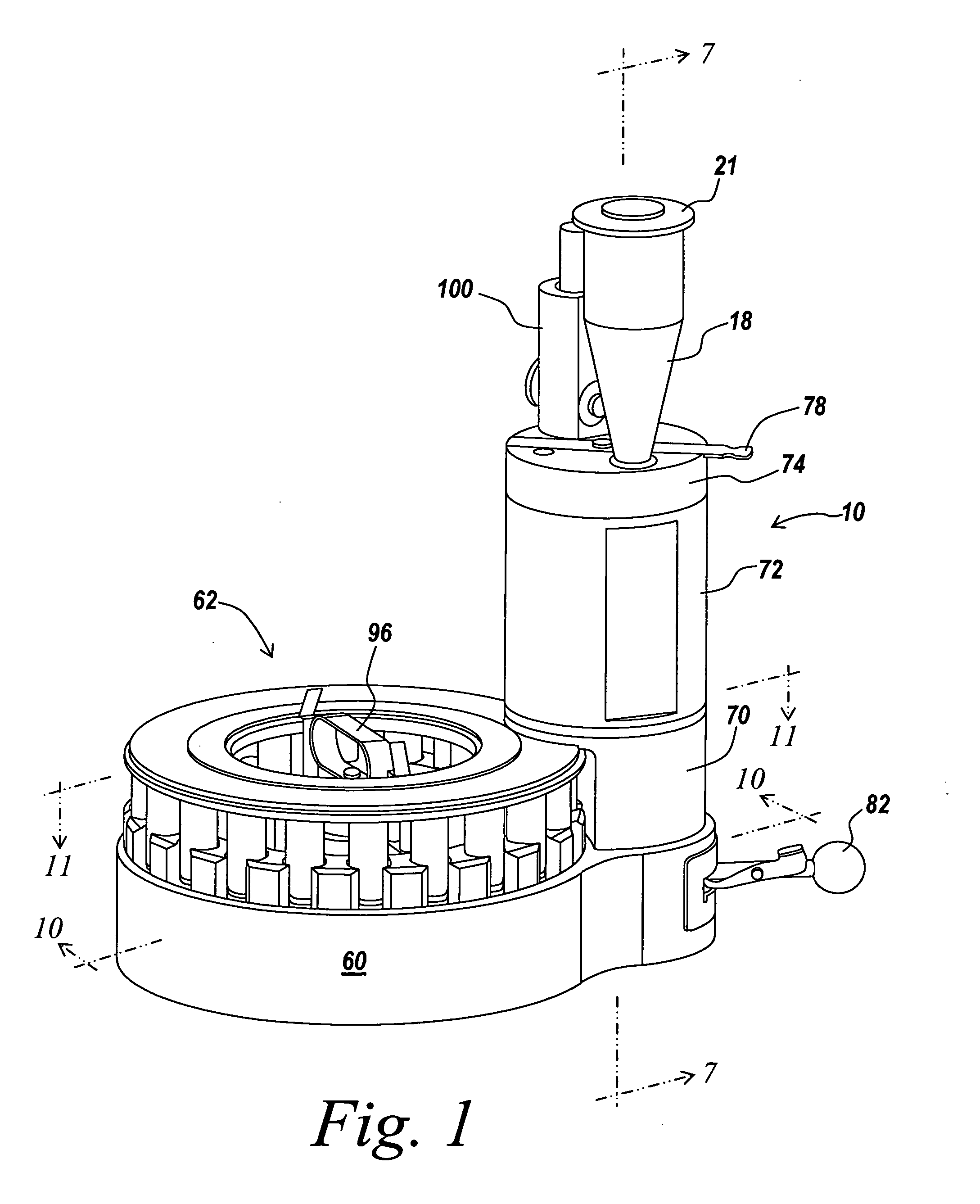 Method and apparatus for segregation testing of particulate solids