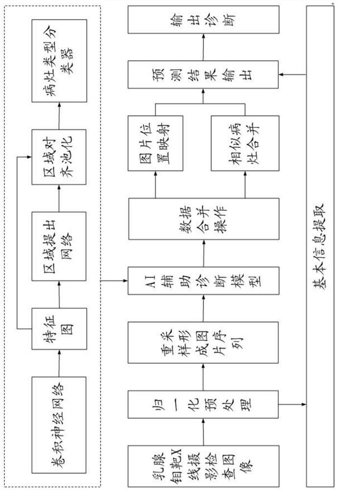 Mammary gland disease AI auxiliary diagnosis method based on molybdenum target X-ray photography examination