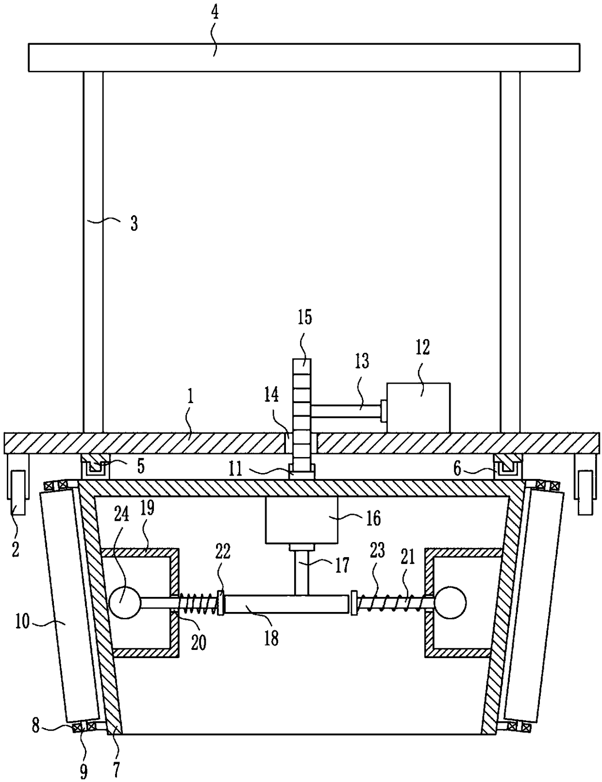 Striking-off device for two sides of ditch for water conservation