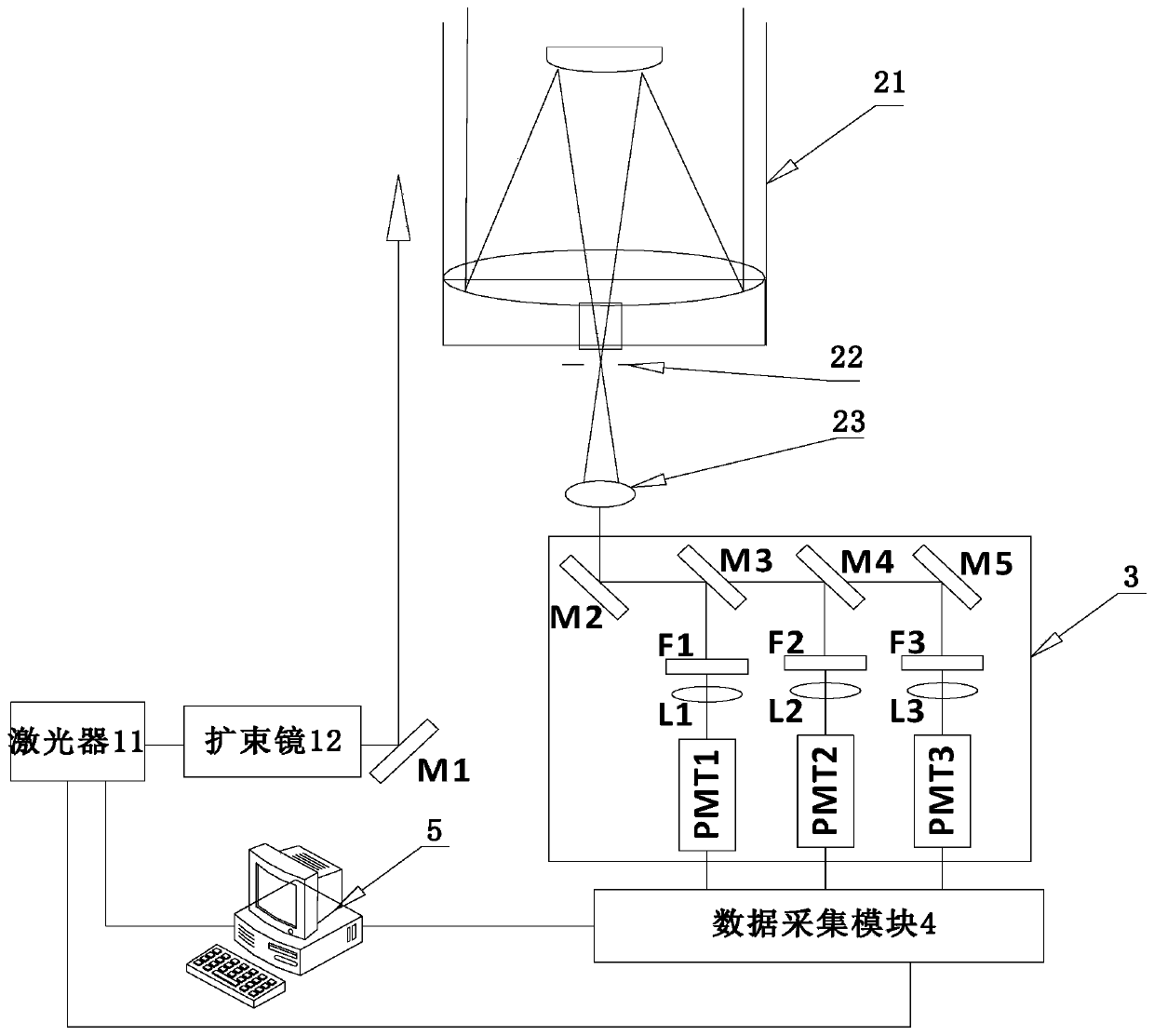 Laser radar detection system and method with ozone absorption self-correcting function