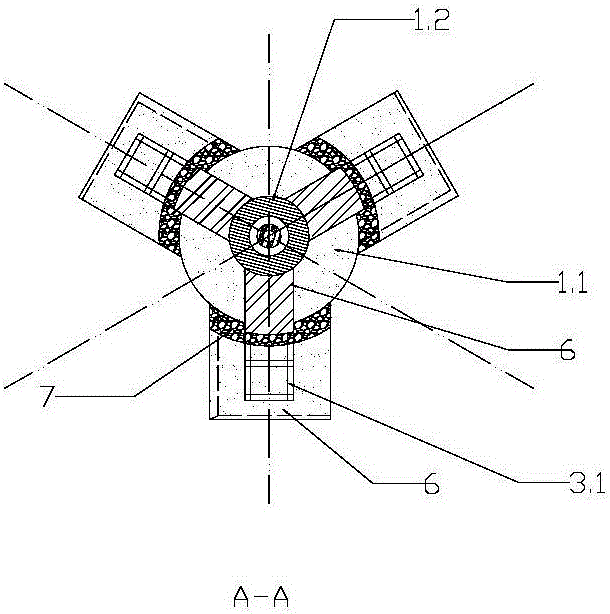 Combined stirrer used for mechanical stirring desulfurization of molten iron and manufacturing method of combined stirrer