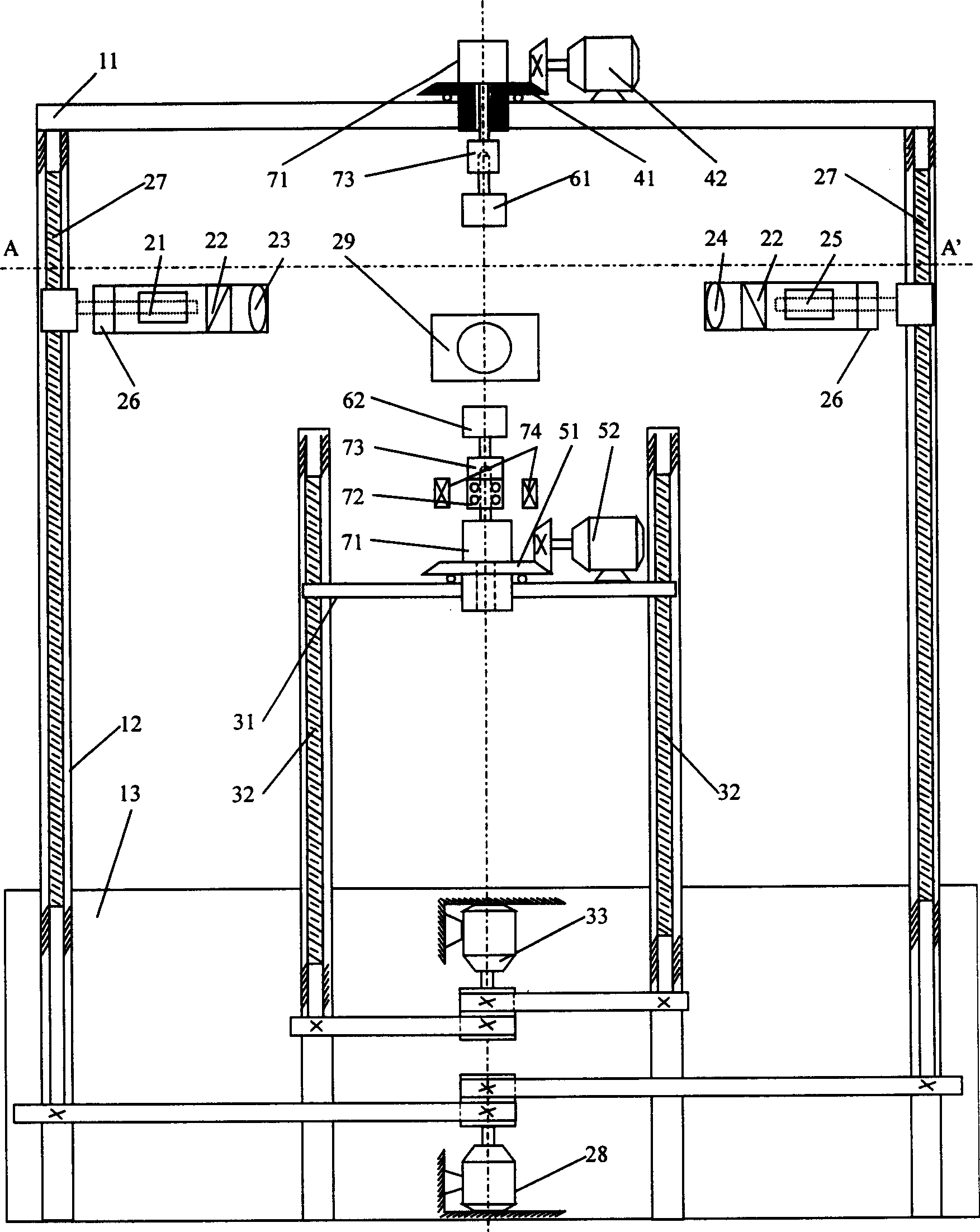 Combining method for measuring fiber profile and mechanics behavior and equipment