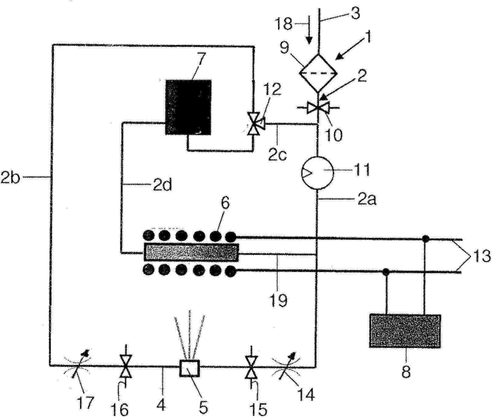 Device for preparing shower water for a water closet having an under-shower and method for operating such a device