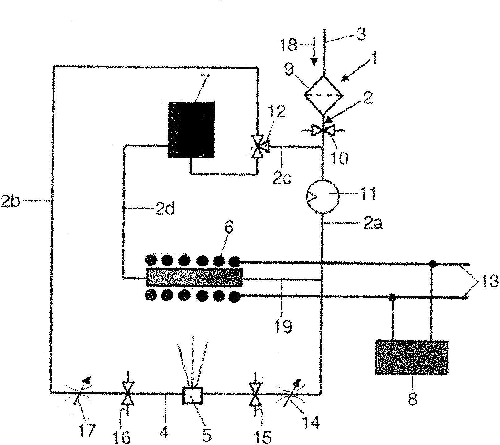 Device for preparing shower water for a water closet having an under-shower and method for operating such a device