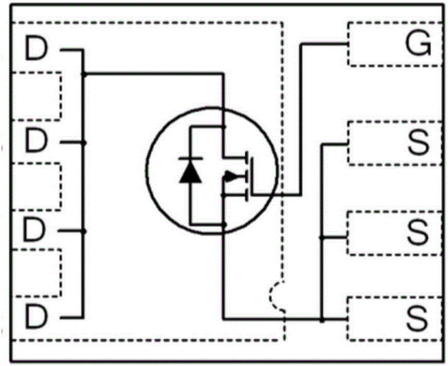 Fast charging MOSFET packaging structure for improving heat dissipation efficacy