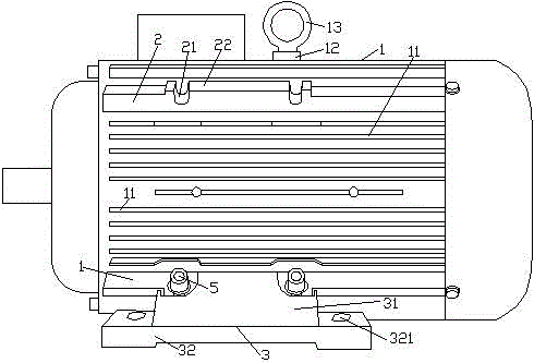 New motor housing structure based on detachable support base