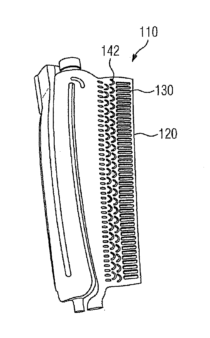 Turbine vane for a gas turbine and casting core for the production of such