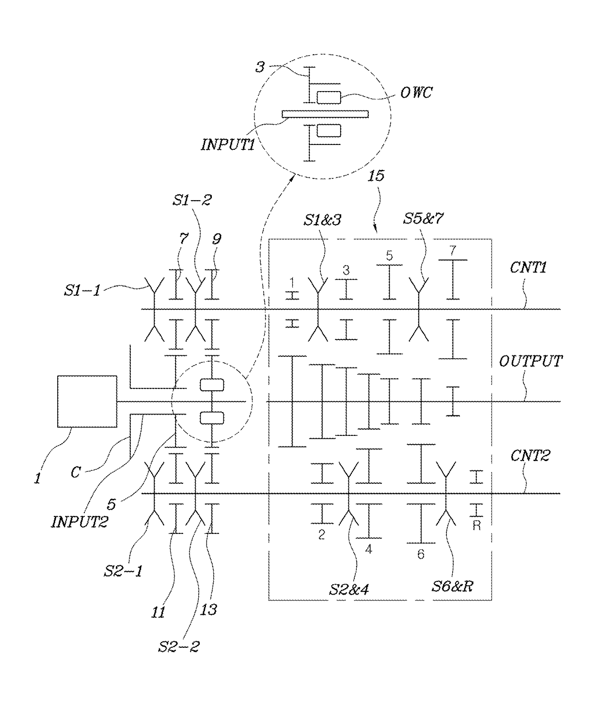 Transmission for vehicle