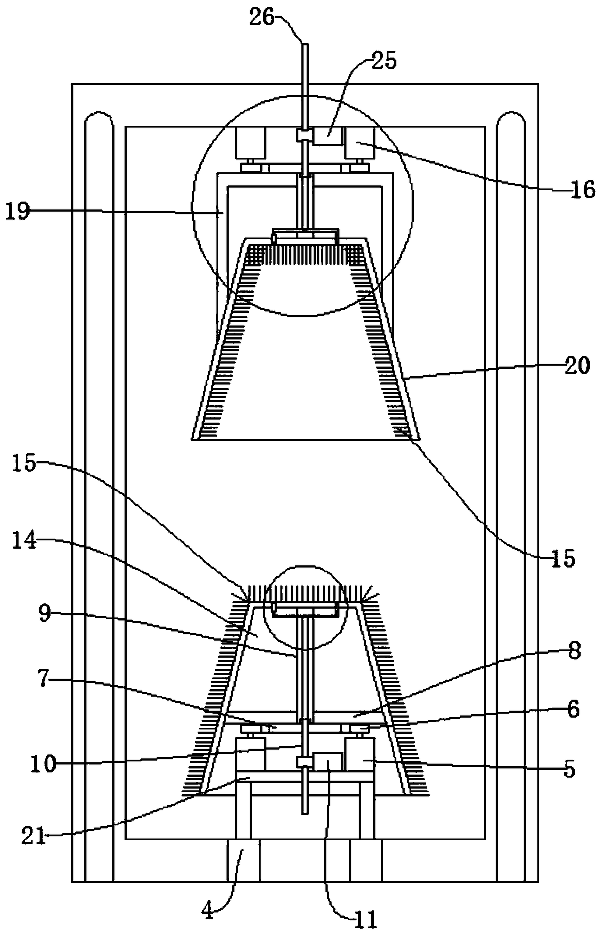 Full-automatic mortar bucket scrubbing machine for civil engineering construction