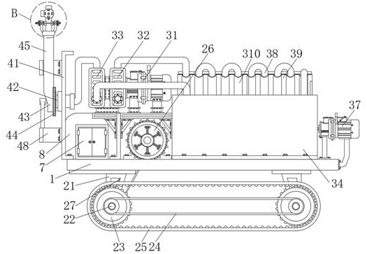 A mechanical irrigation device with a flow regulating structure based on agricultural planting