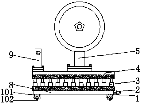 Moving device for packaging film packing strap