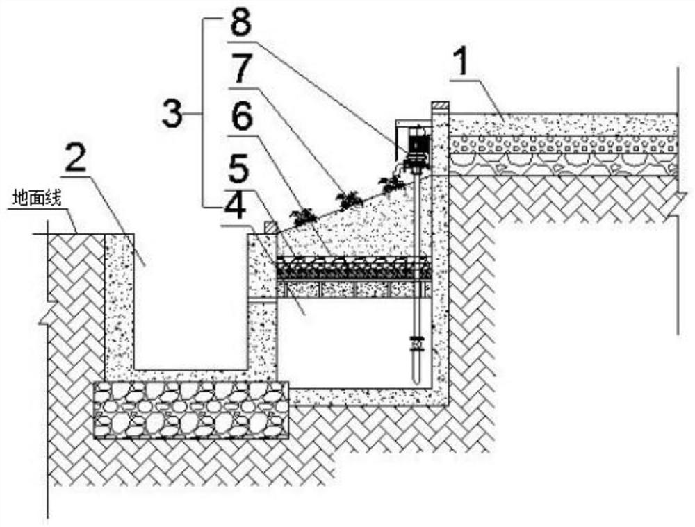 Rainwater collecting and recycling system for slope road with ditch in southwest hilly area