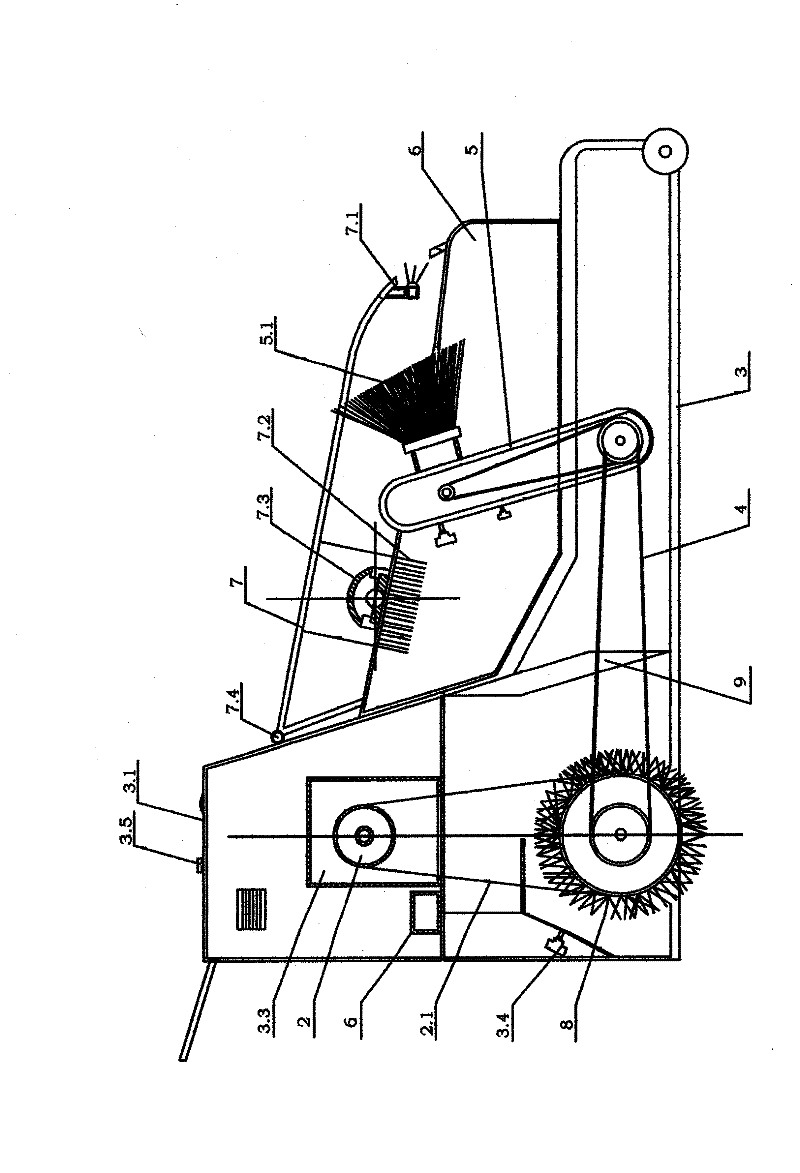 Hand-propelled electric dust absorption sweeper