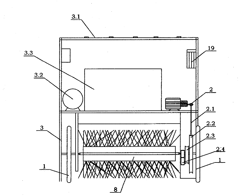 Hand-propelled electric dust absorption sweeper