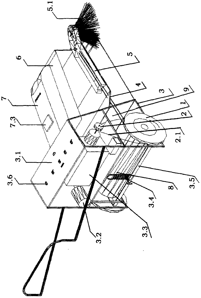 Hand-propelled electric dust absorption sweeper