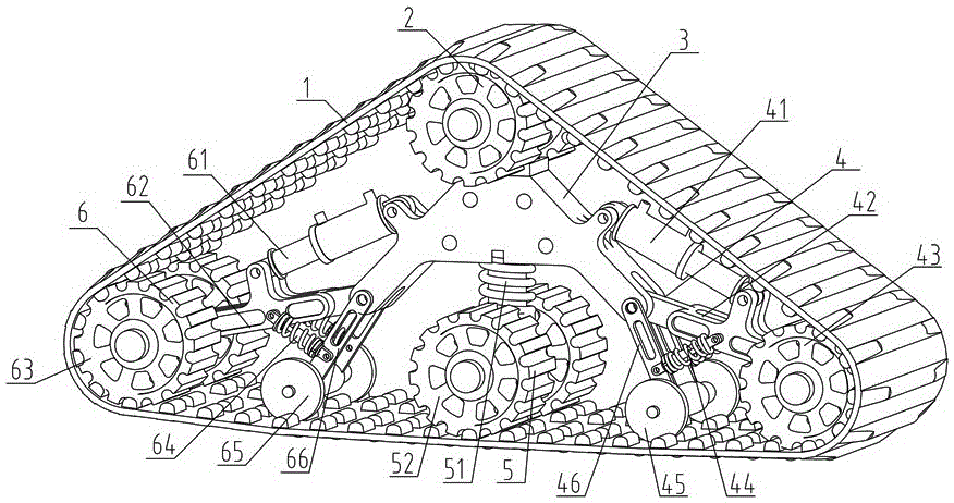 Crawler belt deformable running gear