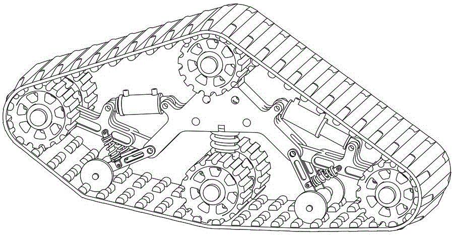 Crawler belt deformable running gear