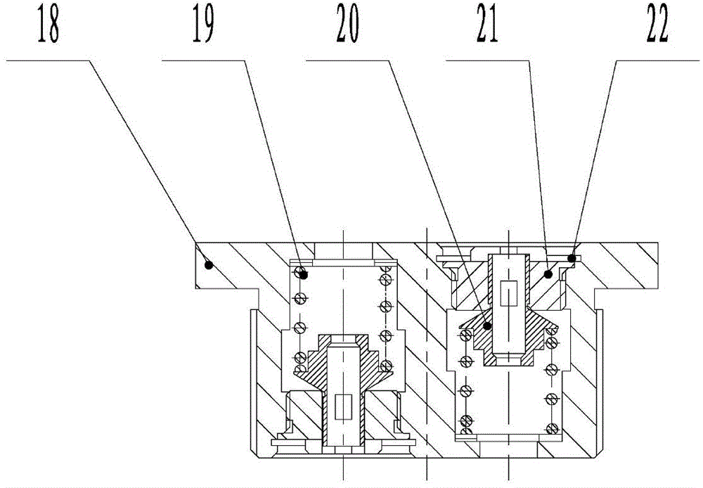 Front part buffer device for semi-trailer transport vehicle