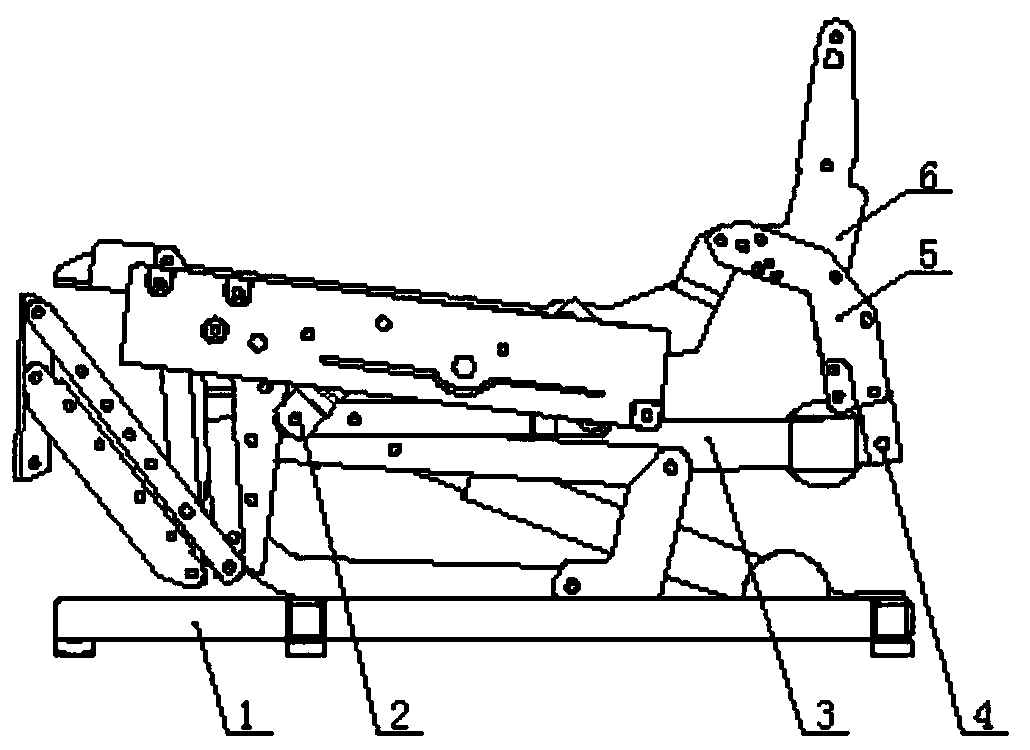 Independent backrest adjusting device of sofa iron stand