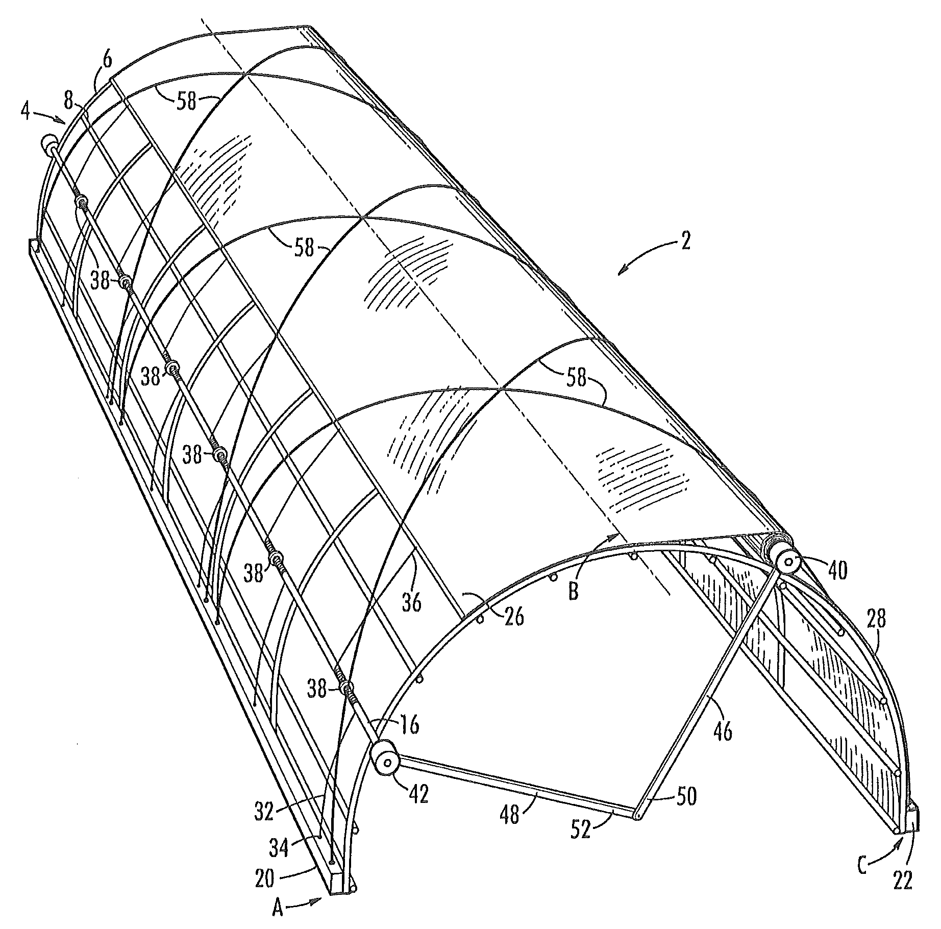 Covering mechanism for a cold frame