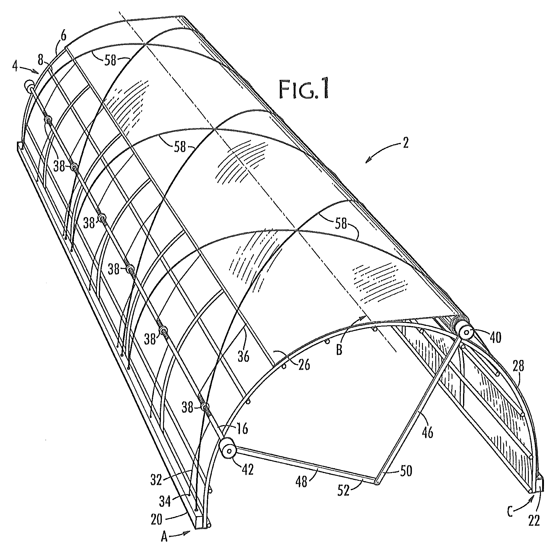 Covering mechanism for a cold frame