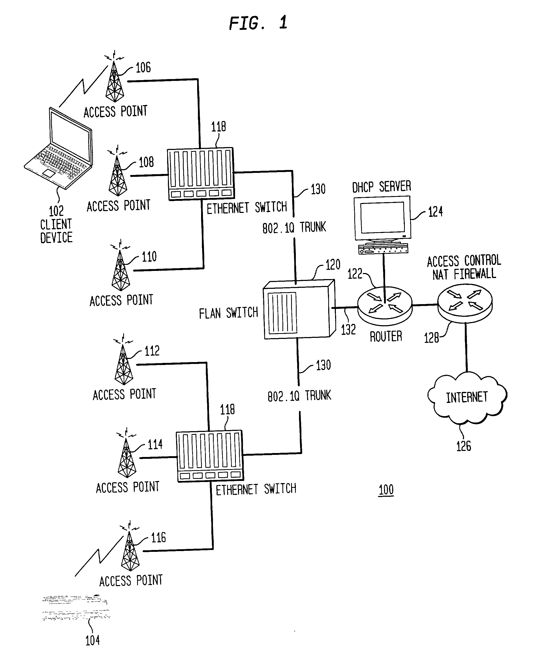 Local area network with wireless client freedom of movement