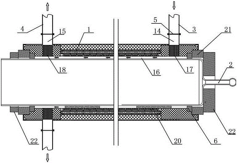 Fast cooling furnace body of horizontal diffusion furnace