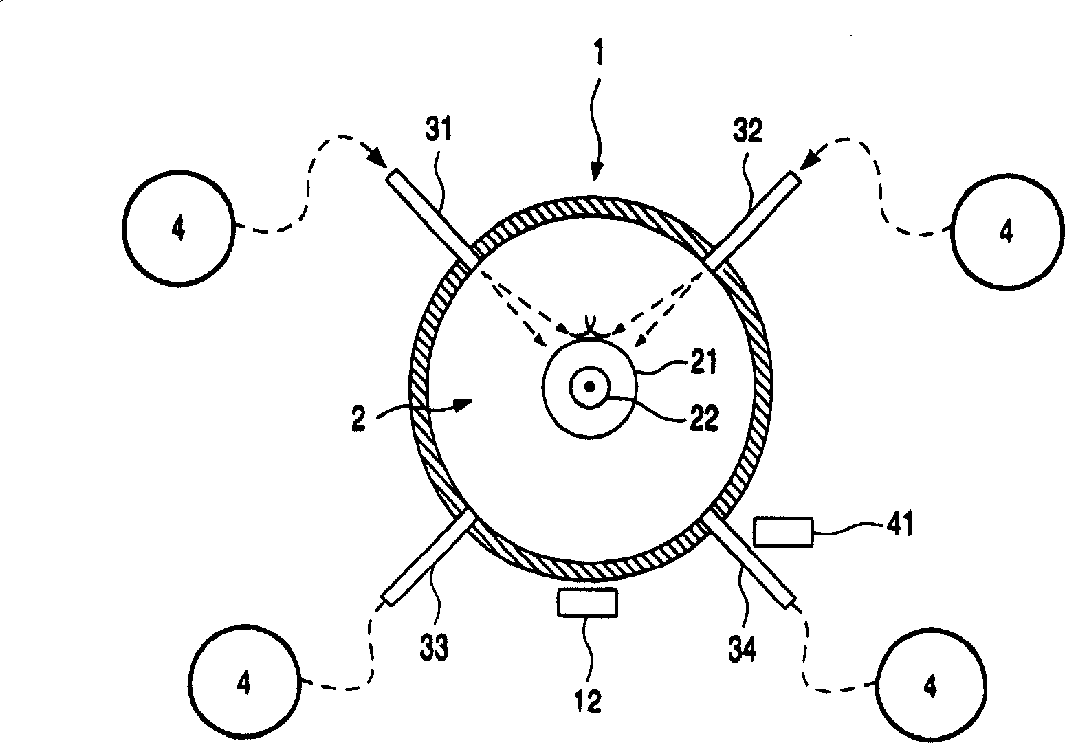 Discharge lamp having cooling means