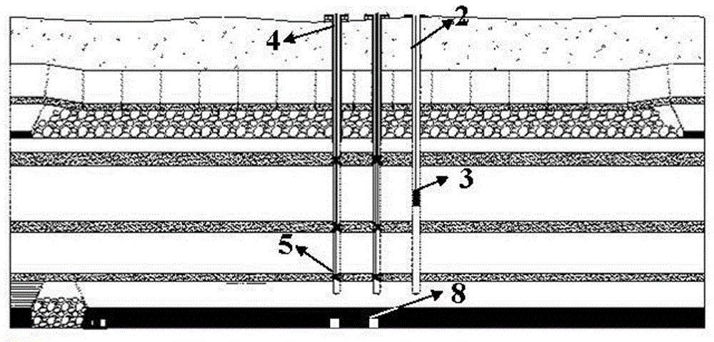 In-situ monitoring method of large space motion of coal mine mining stratum