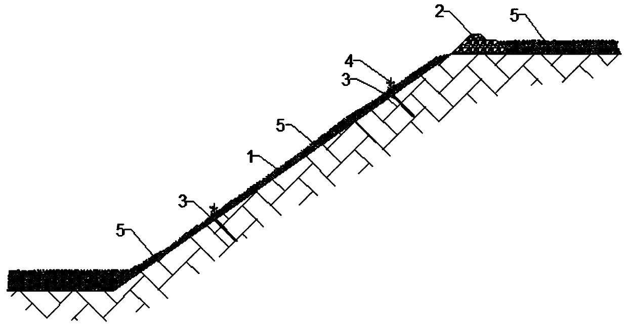 Ecological restoration structure of high and steep side slope of refuse dump