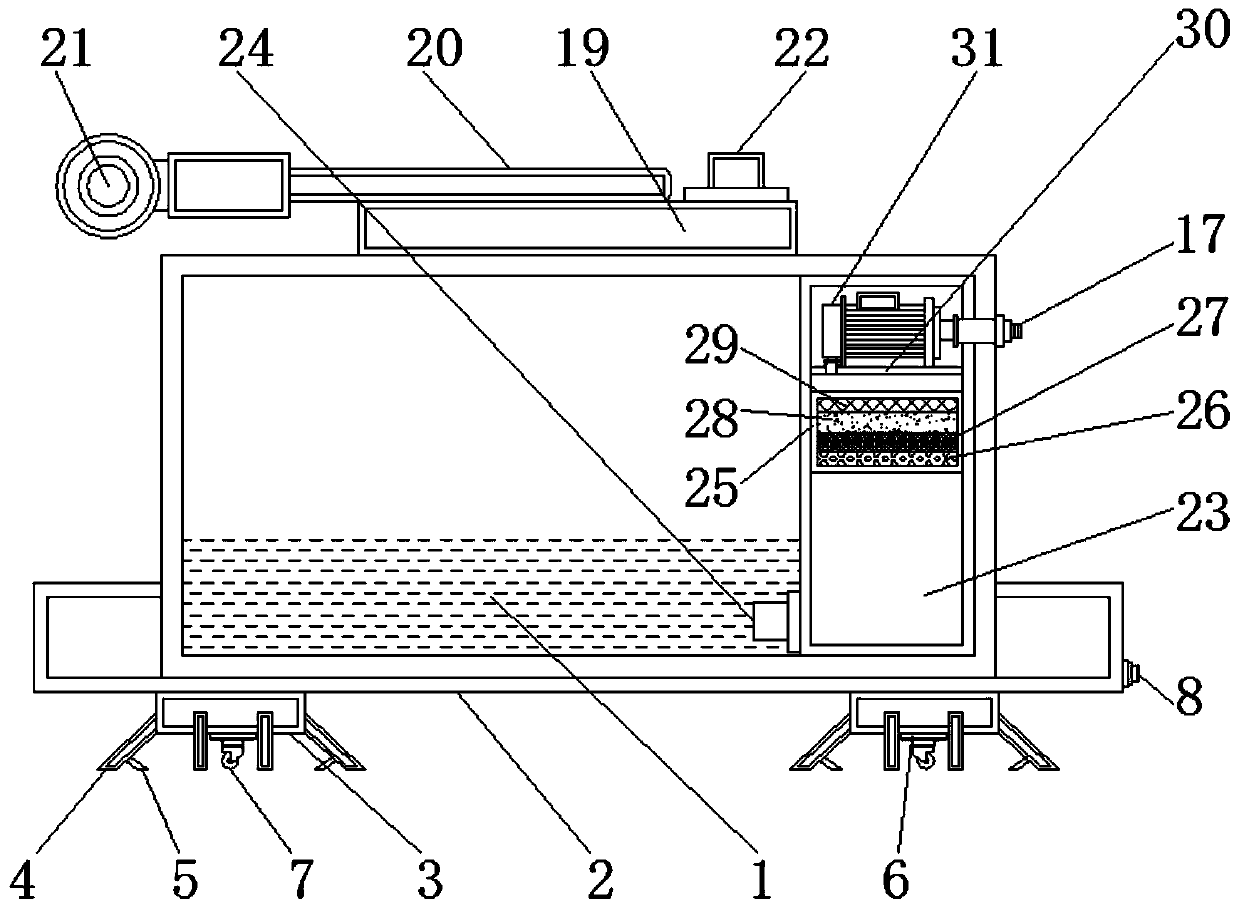 A drinking water device for pigs in a pig house