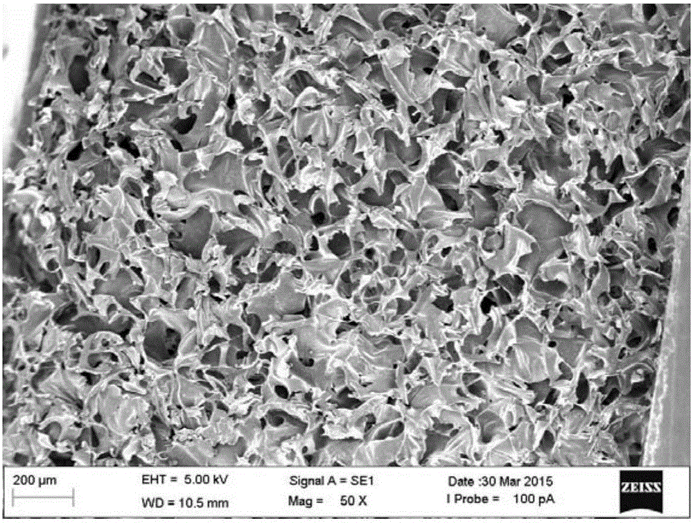 High-expansion degradable nasal cavity filling hemostasis material and preparation method thereof