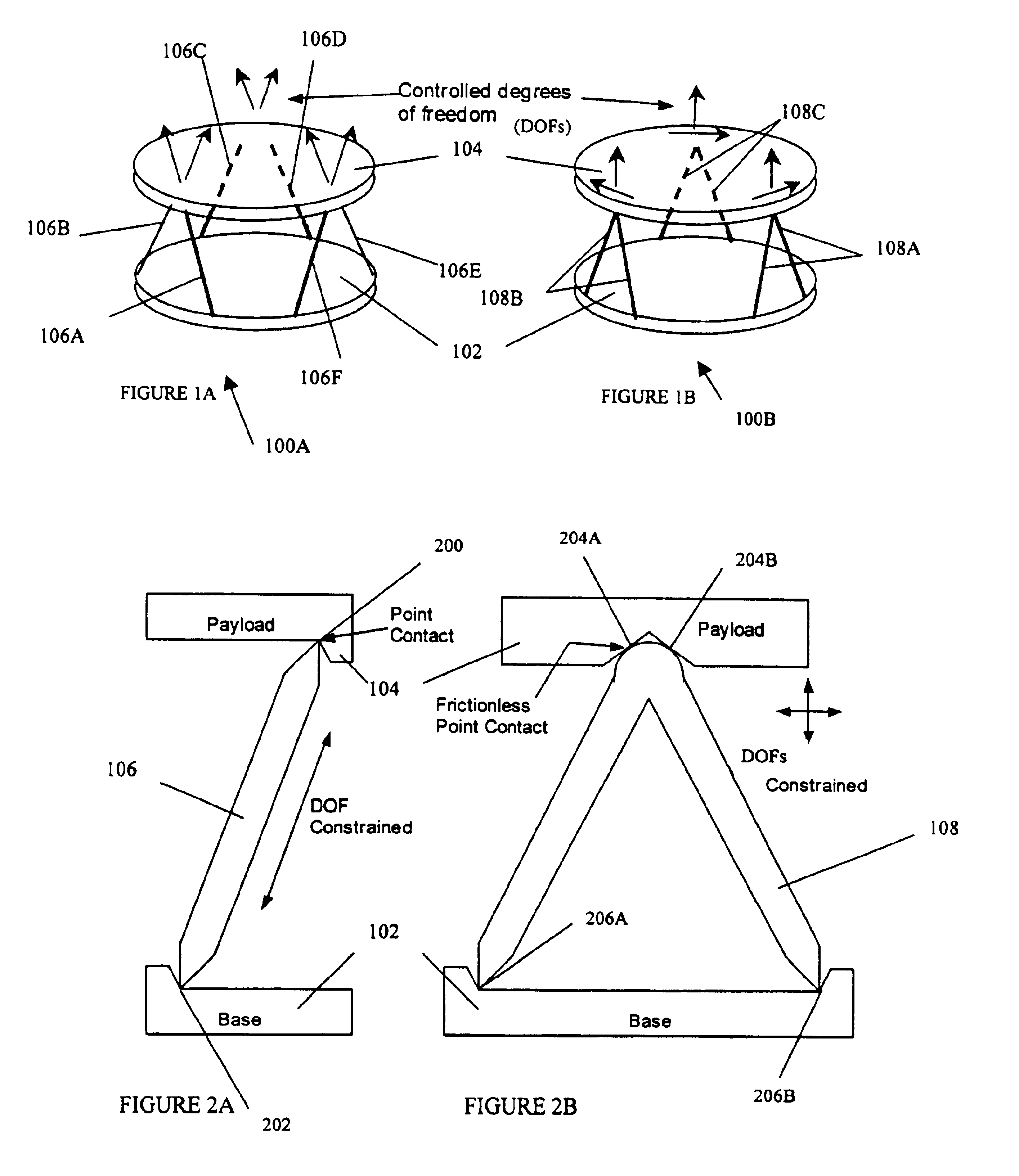 Base, payload and connecting structure and methods of making the same