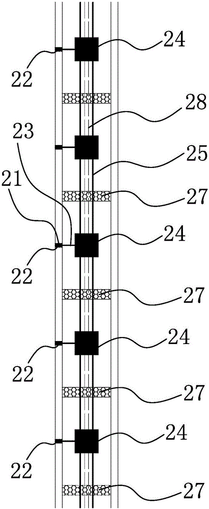 Vertical temperature distribution test and underground water level measurement device for ground source rock soil layer