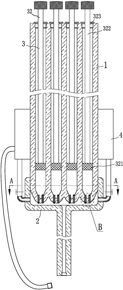 Multi-passage suction pipe for bacterial culture