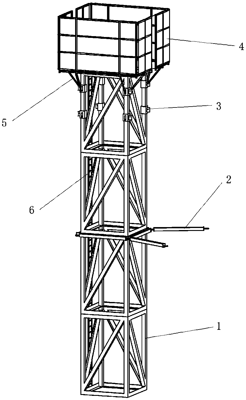 Temporary operation platform system and construction method thereof