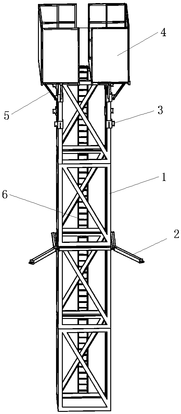 Temporary operation platform system and construction method thereof