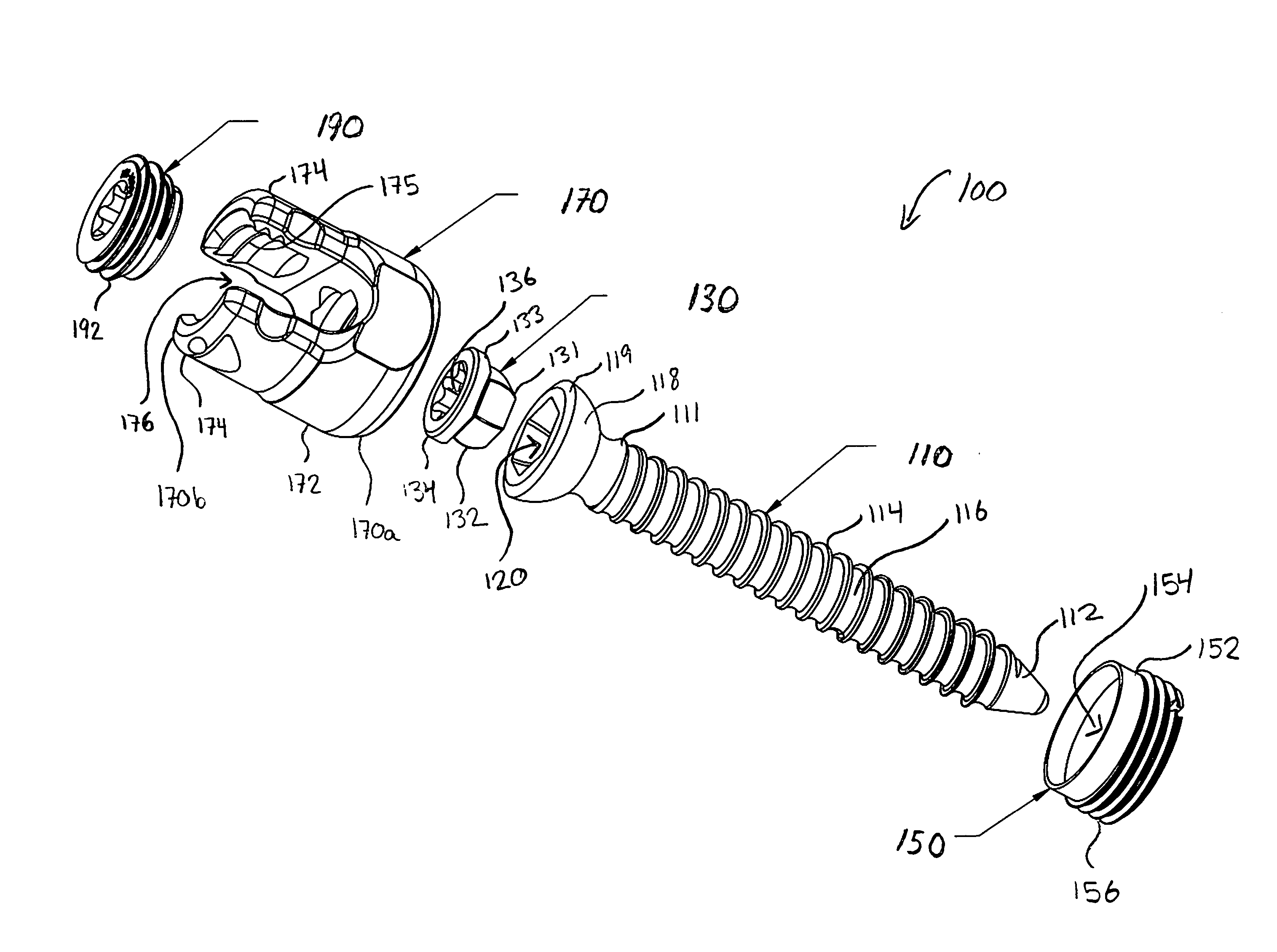 Bone screw assembly with non-uniform material