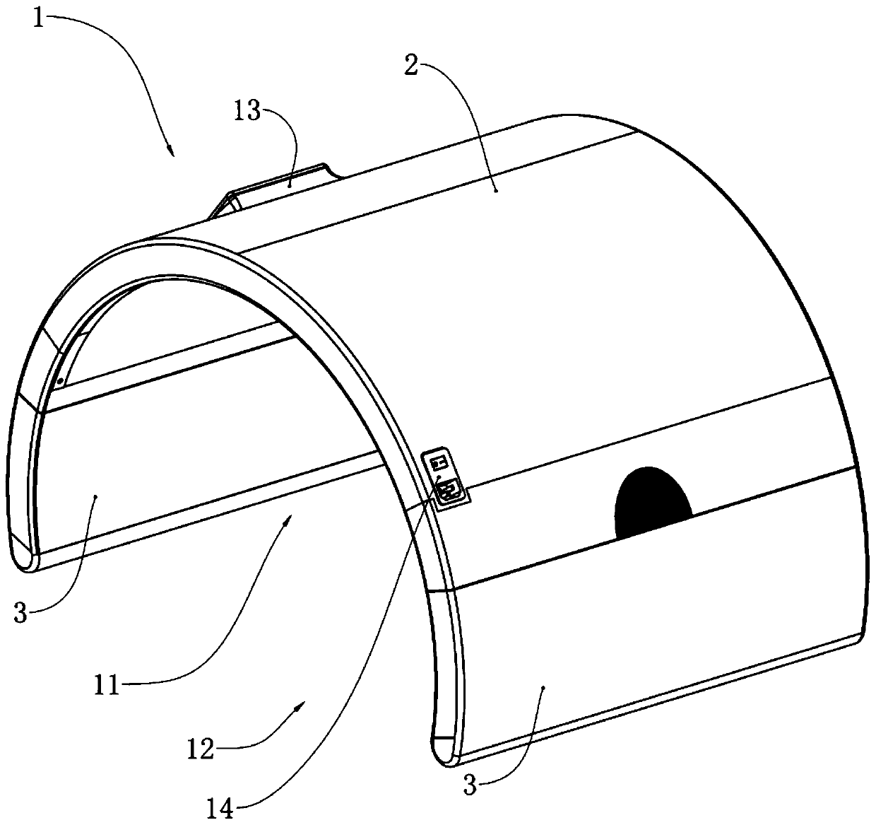 Physiotherapy capsule in arc layout