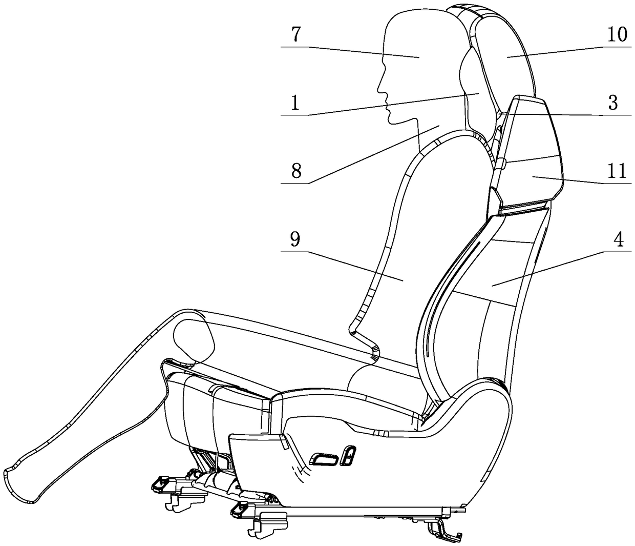 Rear collision protection safety airbag device and method