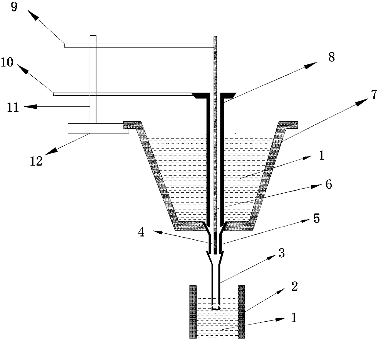 Device and method for cleaning tundish upper water gap nodules