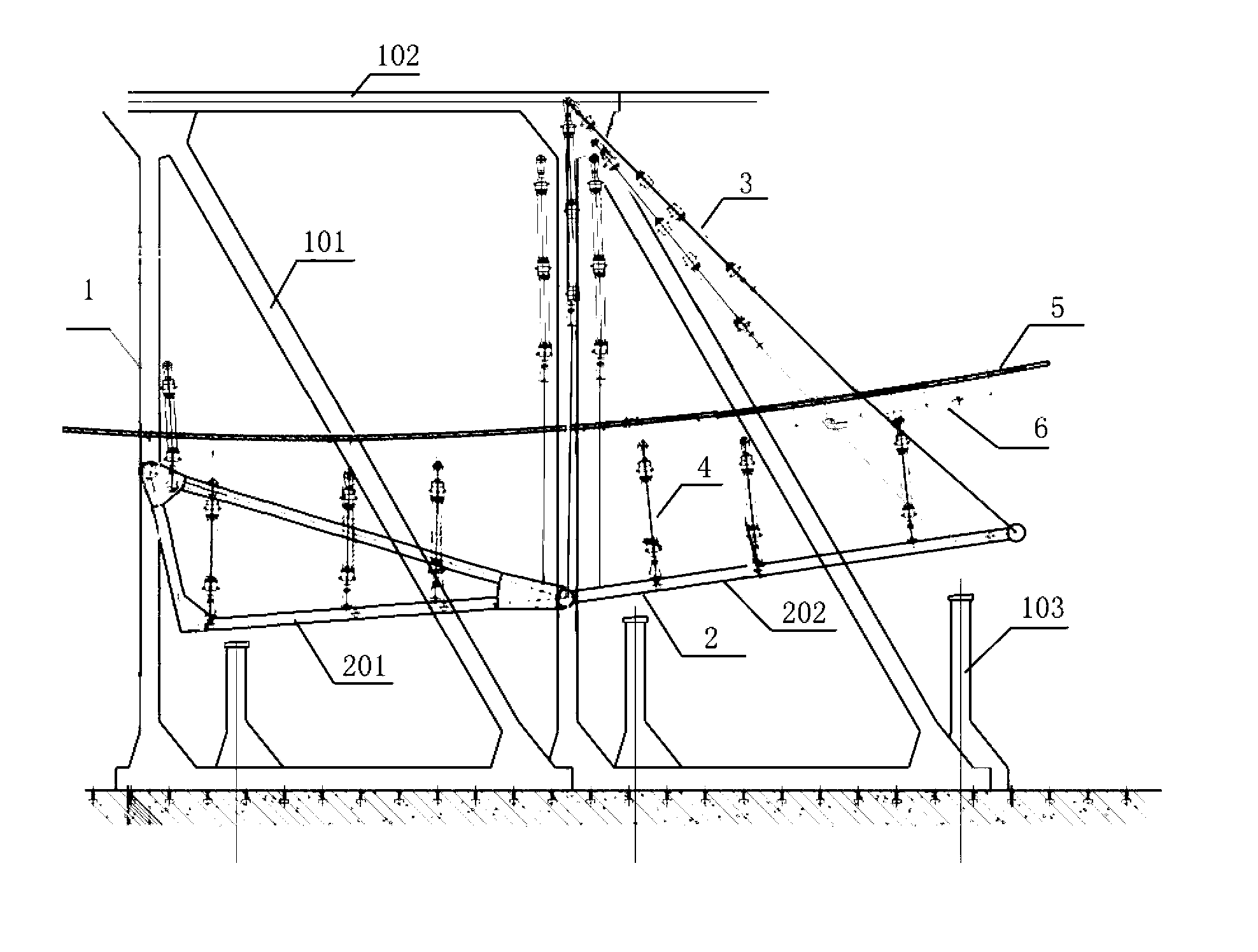 Wing load applying device for large aircraft strength test