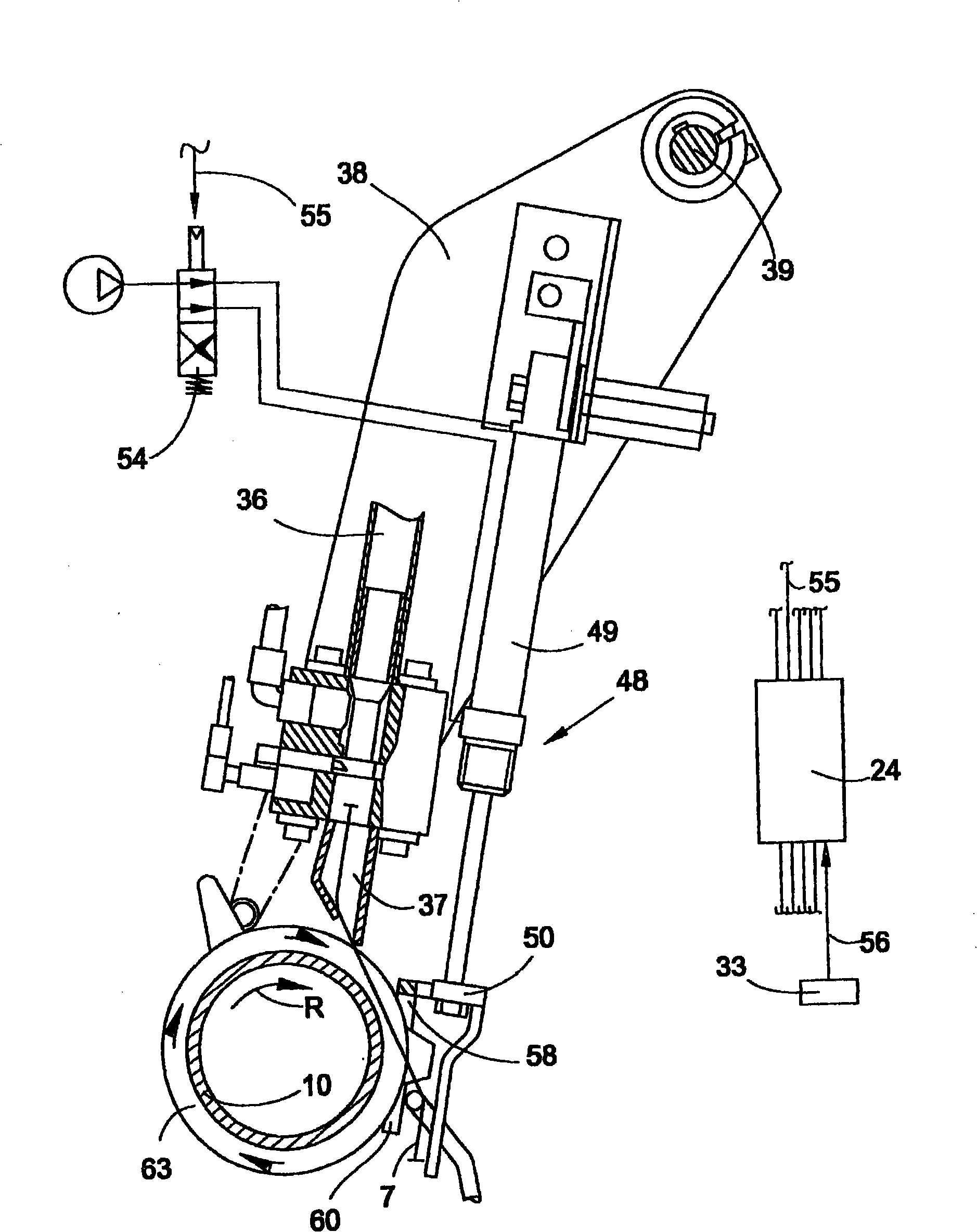 Service assembly for a textile machine which produces crosswound bobbins