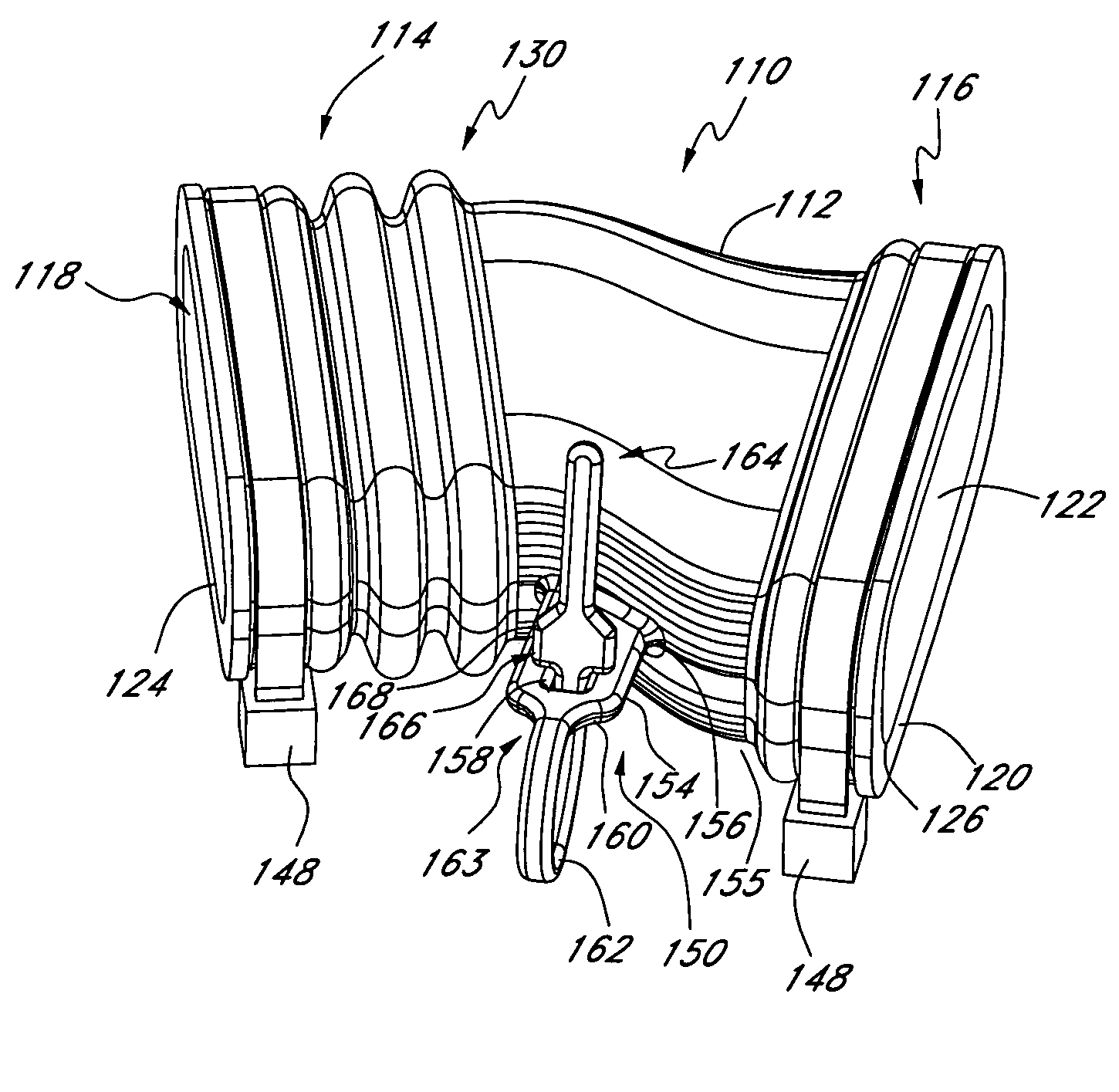 Tie strap for climate controlled seat