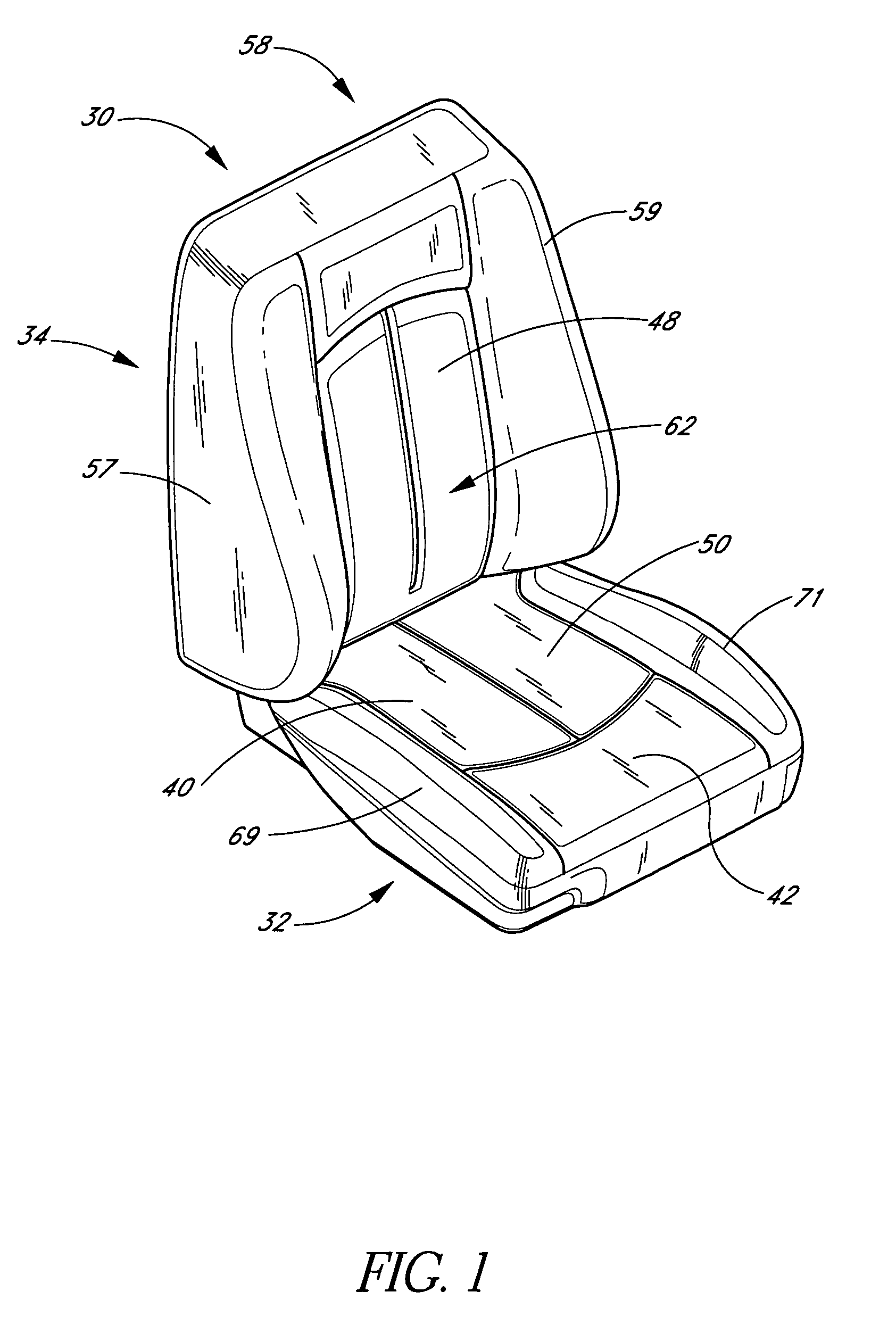 Tie strap for climate controlled seat