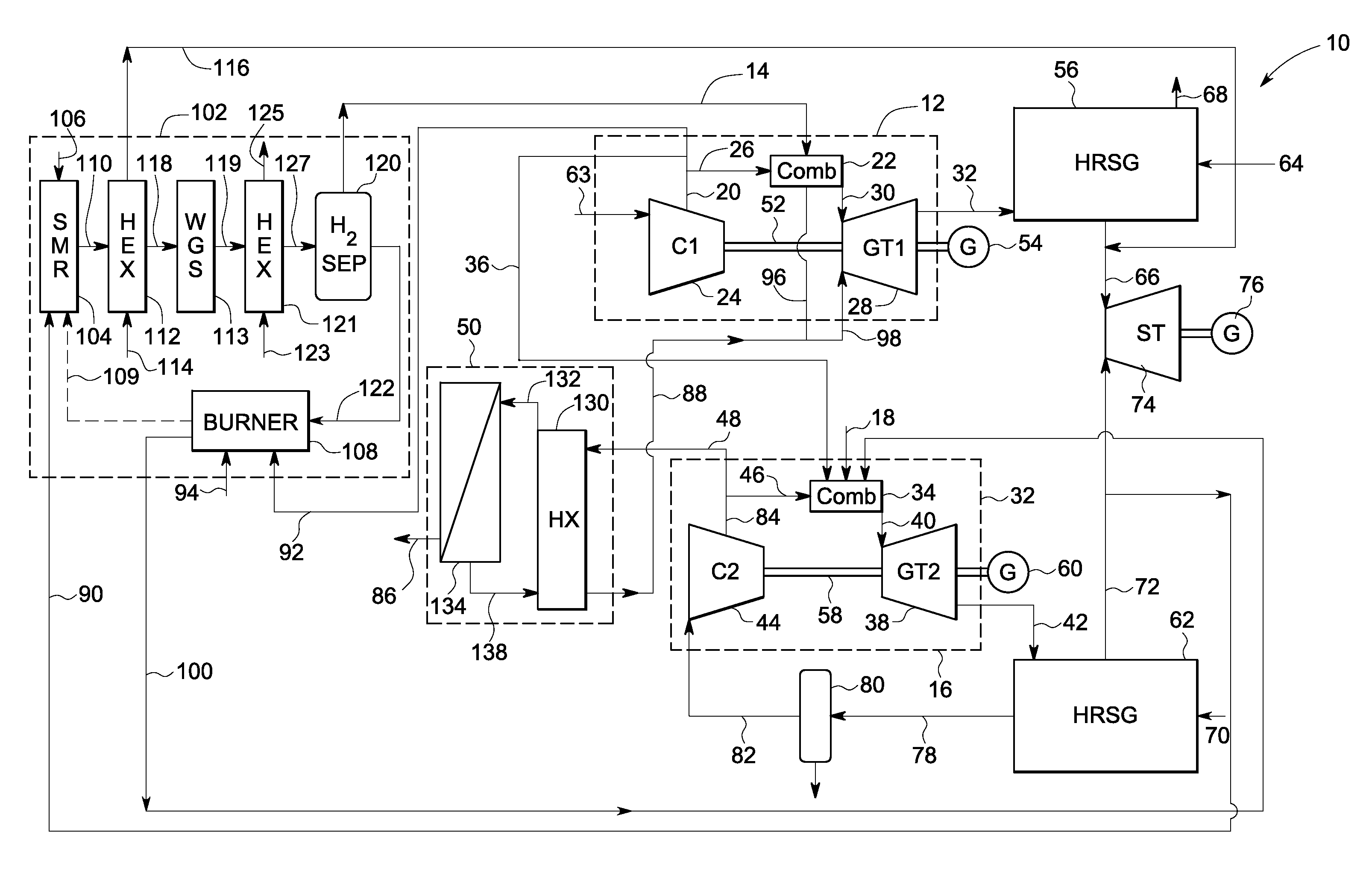 Systems and methods for power generation and hydrogen production with carbon dioxide isolation