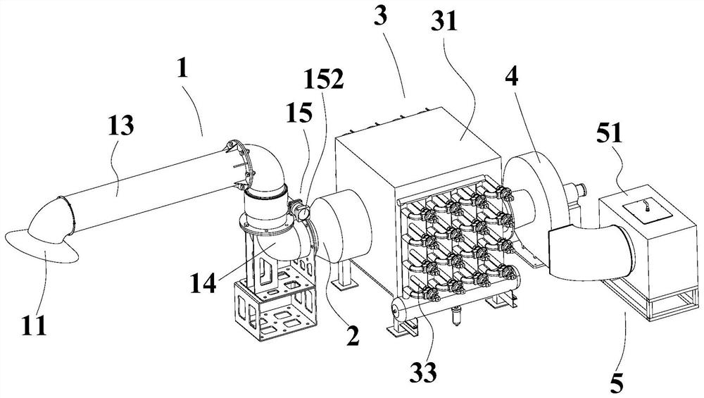 Built-in fire smoke decontamination device