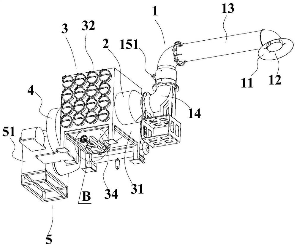 Built-in fire smoke decontamination device