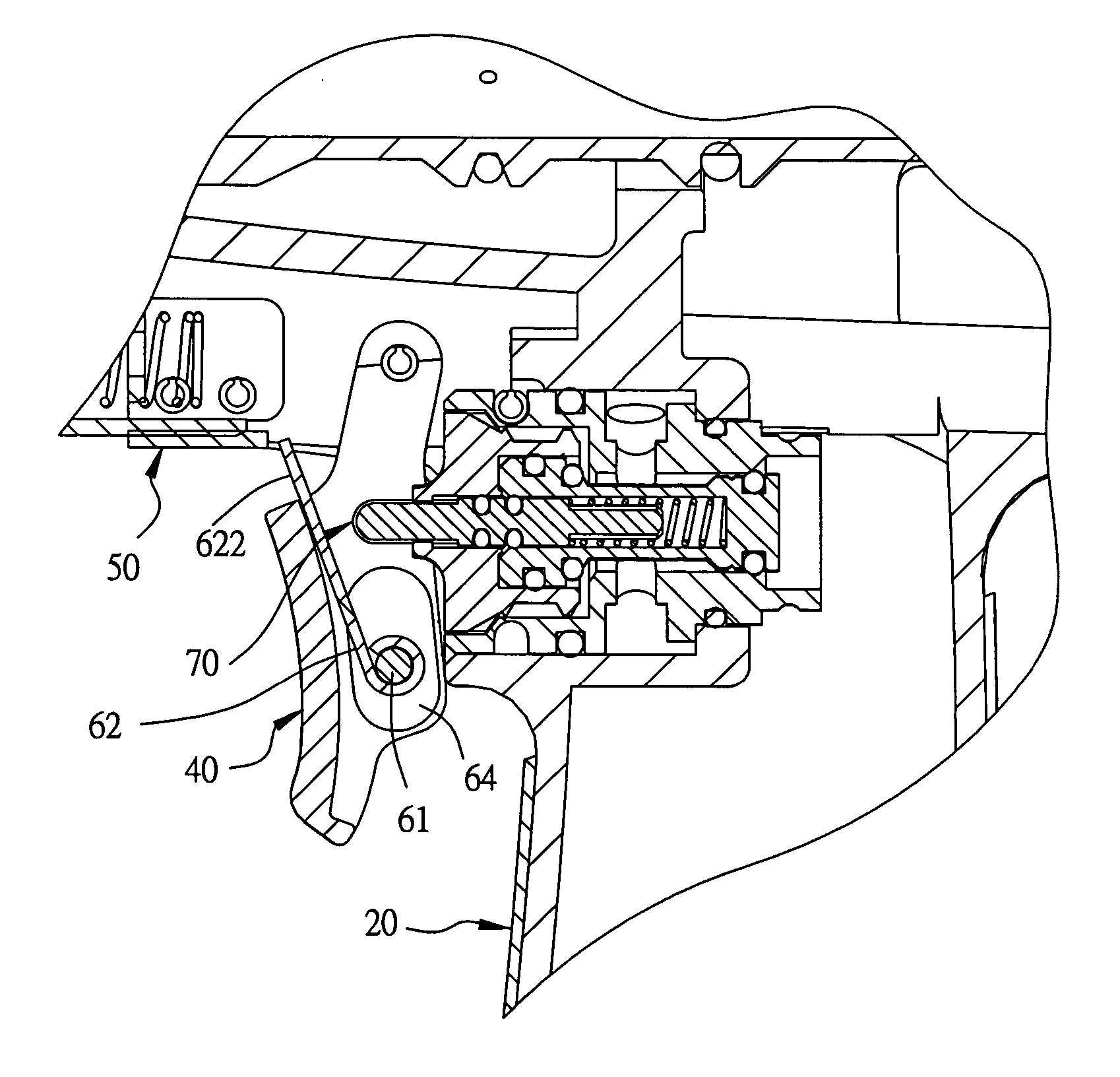 Single-and-continual shot changeover device for a nailing gun